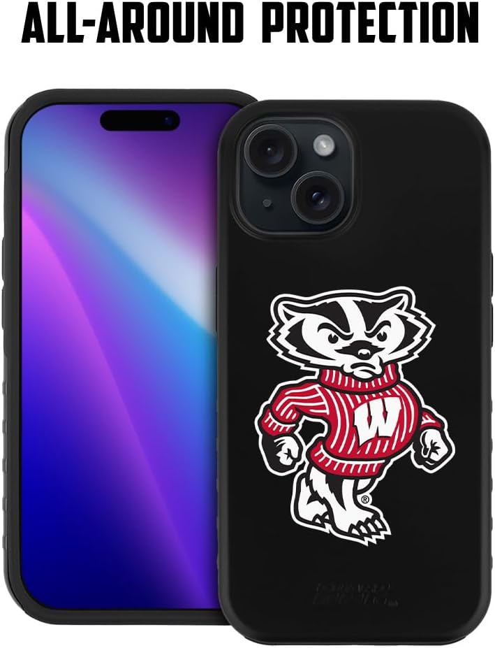 Guard Dog Case Compatible with iPhone 15 Plus - Military Grade - Rugged Two Piece Protection - Collegiate Licensed - Wisconsin Badgers - Logo - Image 1